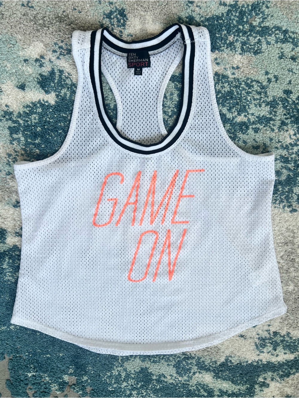 White 'Game On' Mesh Racerback Tank - Sport